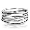 Oxidized Stacked Bar Knot Wide Wedding Ring New 925 Sterling