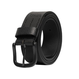 Buffalo David Bitton Mens Belt | 38mm Black Belt | Black Belt Buckle | 100% Genuine Leather Belt | Jean Belt Size 42