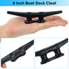 BALAVA Boat Cleats 6 inch,Boat Dock Cleats,Electrophoretic Coated Black Dock