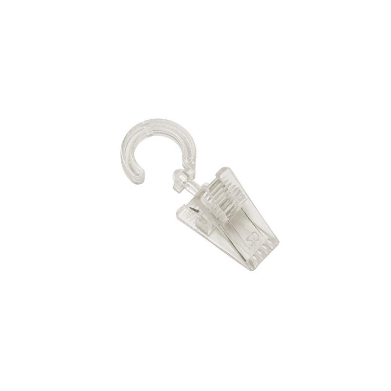 GARDINIA Hooks with Clip for Curtain Rings Diameter 28 mm,