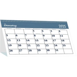2025 House of Doolittle Bar Harbor 7-inch x 4.25-inch Monthly Desk Calendar, White/Blue (3679-25)