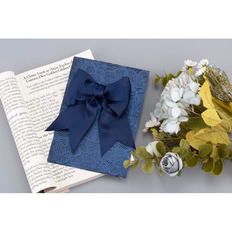 Tekdeere 3 inch Solid Navy Grosgrain Ribbon 25 Yards, Perfect