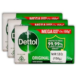 Dettol Original Bar Soap – 3 Pack (150g Each) – 450g Total – Antibacterial Germ Defence – for Daily Use