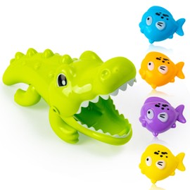 Bath Toys for Toddlers, Bath Water Toy Animal Crocodiles Fish Kids Bathtub Floating Toys Infants Shower Pool Summer Swimming Toy Interactive Fun Bath Time Children Gifts for Boys Girls
