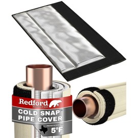 Redford Supply Co. Cold Snap (5°F), Foam Pipe Insulation, 8" W x 24" H, Pipe Cover, Foam Tubing, AC Line Insulation, Water Pipe Insulation, Pipe Insulation for Winter (Beige)