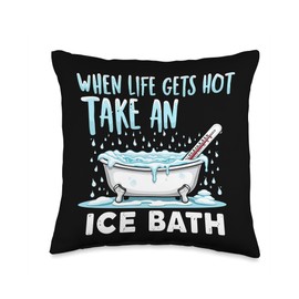 Ice Bath and Cold Shower Wellness Cold Therapy Recovery Tee Throw Pillow