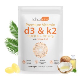 Tooffi Vitamina D3 K2 10000ui 200mcg 120 Softgels                                                                                                     