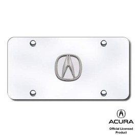 Au-TOMOTIVE GOLD Acura Chrome Logo on Chrome License Plate - No Fill