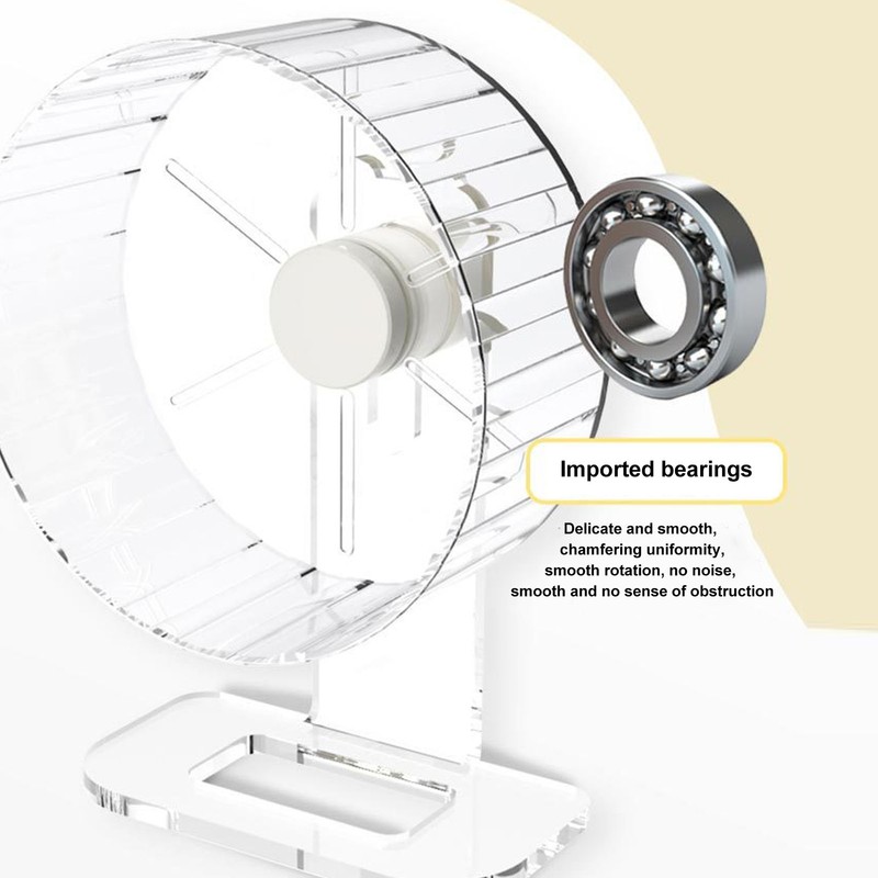 Silent Hamster Wheel with Stand Prevent Slip Clear Acrylic Hamster