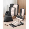 kookoomia 6-Piece Compression Suitcase Organiser Packing Cubes Compression Packing Cube