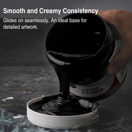 PHOENIX Black Gesso Primer for Acrylic Painting - 16.9 Fl oz. / 500ml Gesso for Canvas Surface Prep Medium for Oil Acrylic Paints