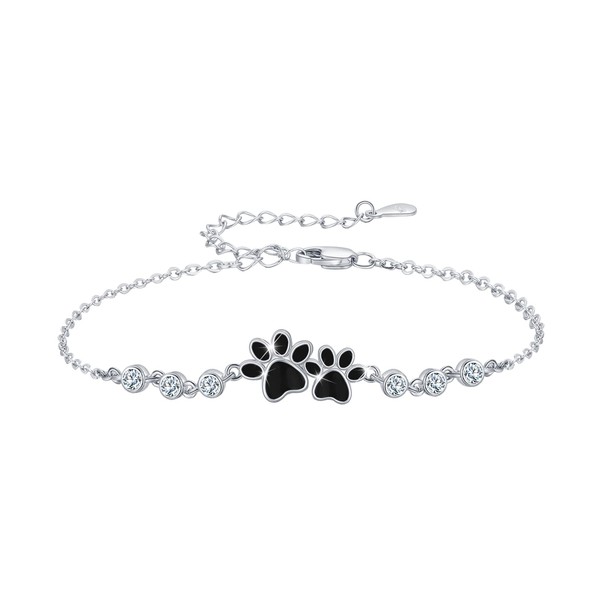 Dog Paw Bracelet 925 Sterling Silver Dog Bracelets Puppy Paw