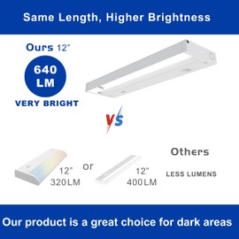 AKIHE 12 inch LED Indirect Under Cabinet Lights Hardwired,640lm,Ultra Bright,Dimmable, 3000K Warm Light/3500K/4000K Daylight,Strip Lighting Fixtures, Under Counter Light Bar for Kitchen,ETL