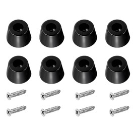 PATIKIL Cutting Board Feet, 8 Pack Round Rubber Feet Bumpers Non Slip Bumper Pads with Stainless Steel Screws for Furniture Chairs Desks Electronics (0.31" Wx0.98 H)