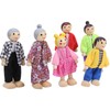 Family Doll Figures Pine Miniature People Toy Set Ornament Educational