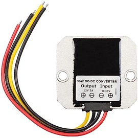 revolt Voltage Regulator: DC/DC Voltage Converter for 12/24V to 12V 3A IP67 Open Ends (Voltage Regulator Step Down DC-DC Converter, Motorcycle)