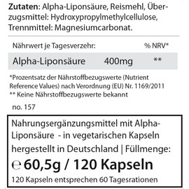 Get UP® Alpha-Liponsäure 200mg, 120 Kapseln | Thioctsäure | Antioxidans mit hohem Redoxpotential
