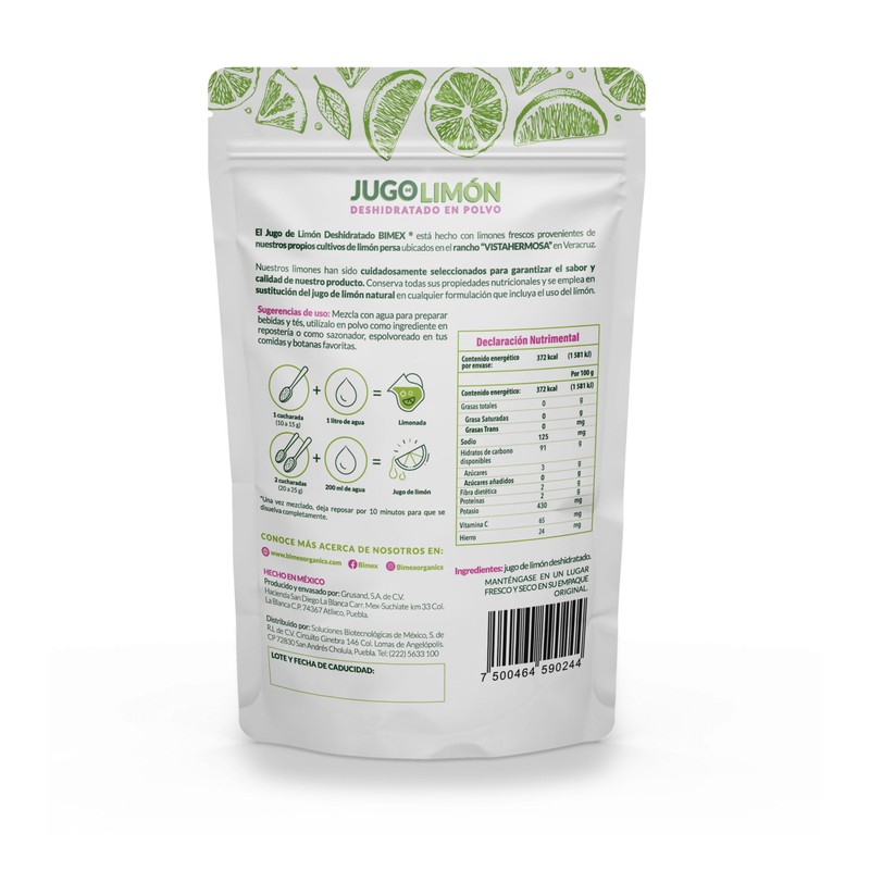 Bimex Jugo de Limón Deshidratado 100% Natural - 100 g