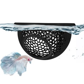Floating Betta Hide & Shrimp Cave – 3D Printed Aquarium Decor, Multi-Functional Hammock, Feeding Ring & Safe Resting Spot for Betta, Shrimp & Small Fish (PLA, Eco-Safe)
