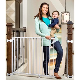 Regalo Safety top of Stairway & Bottom Extra Wide Baby Gate, Includes Banister & Wall Mounting Kit, Babies, Toddlers & Pets, Ages 6–24 Months, Tested & Trusted, American Designed, Family Owned