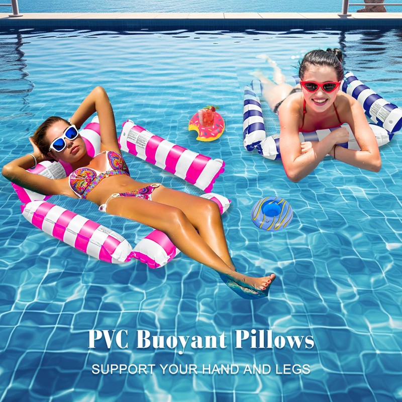 FALUCKYY 2 Pack Pool Float Water Hammock, 4-in-1 Inflatable Pool