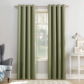 Sun Zero Easton Blackout Energy Efficient Grommet Curtain Panel, 54" x 63", Sage Green