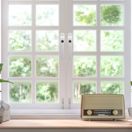 Fiqops Window Handles, White, Pack of 4, Aluminium Lockable Window Handles, Child Safety Window Lock with Lock with 8 Equal Key Pairs