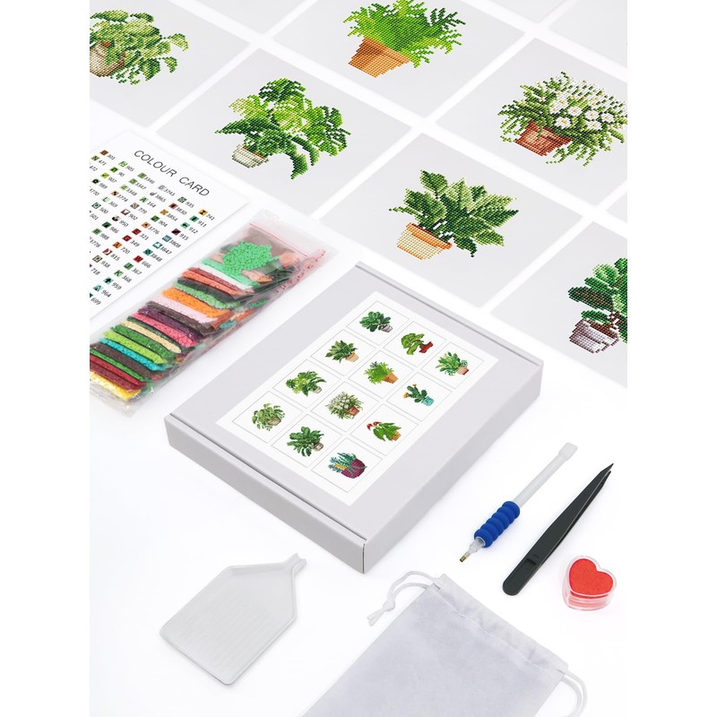 MAMACHU 12 Pack 5D Diamond Art Kits for Adults, Green