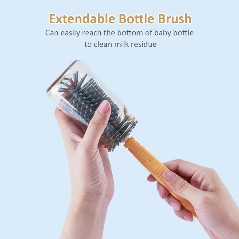 Portable Baby Bottle Brush Kit Travel Feeding Bottle Cleaning Set