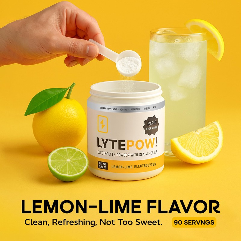LyteLine Electrolytes Powder - Sea Minerals - Lemon-Lime Hydration Supplement