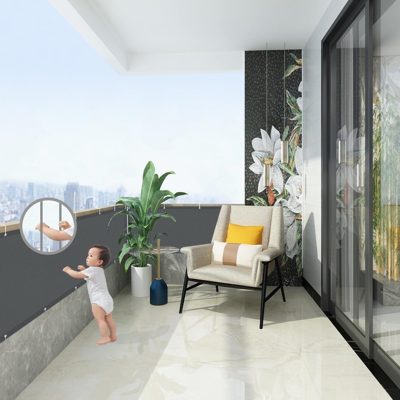 AXT SHADE Balcony Privacy Screen 80x300cm Waterproof Balcony Cover Wind