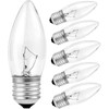 40W Incandescent Chandelier Bulbs - Crystal Clear, Torpedo Tip, Medium