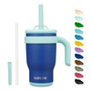 BJPKPK 14 OZ Insulated Travel Tumbler with Handle and Straw,