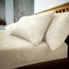 Teddy Bear Fleece Fitted Bed Sheet Extra Deep 30 cm or Duvet Covers Single Double King Super King Size UK (Double, cream)