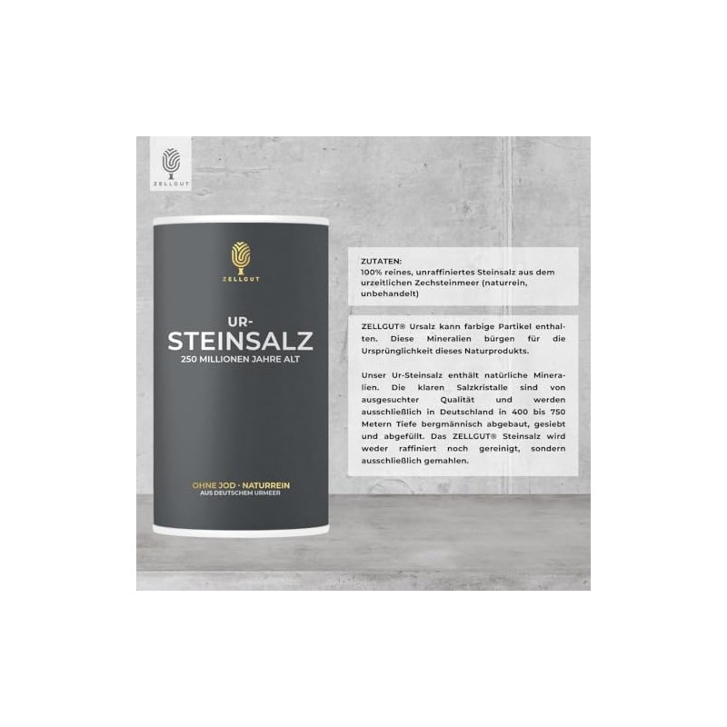Natural Stone Salt • 100% German Original Stone Salt (Natural,