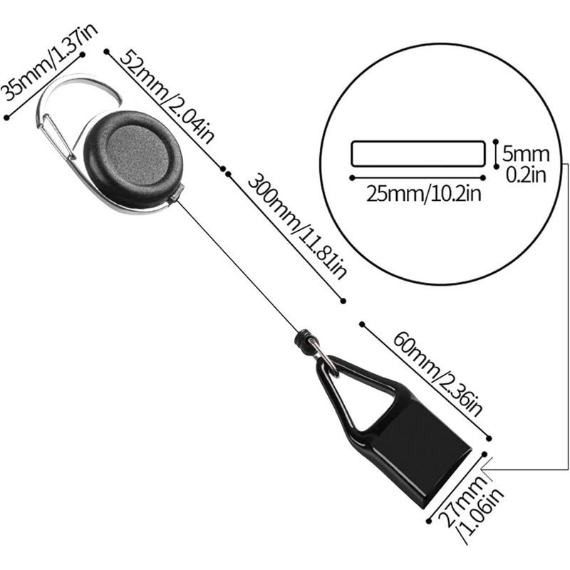 2 Pcs Retractable Lighter Clip Belt with Protective Cover, Lighter