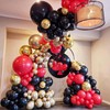 Red Black and Gold Balloons, 55Pcs Red Gold Party Balloons
