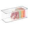 iDesign Plastic Stackable Hinged-Lid Storage Box for Kitchen, Bathroom, or