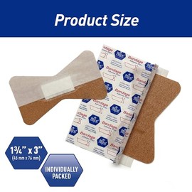 MED PRIDE Vendas De Tela Para Las Puntas De Los Dedos, 1,75 X 3", 100 Unidades: Curitas Estériles Para Las Puntas De Los Dedos, Hipoalergénicas, Sin Látex, Envueltas Individualmente 1,75 X 3"