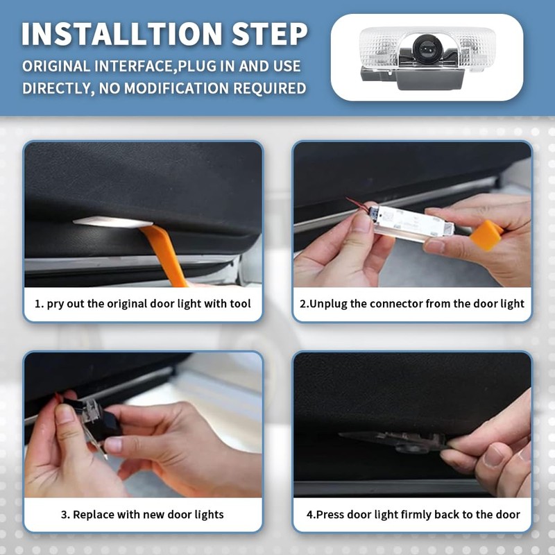 akarin 2 PCS LED Car Door Logo Lights Compatible for