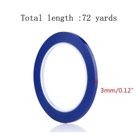 6ロール多色デスクトップポジショニング交差テープ - 66M /ロール - 3mm / 5mm幅自己接着性グリッドマーキングテープマーク無しホワイトボードアテンションライン（カラーランダムミキシング送信） (3mm 幅)