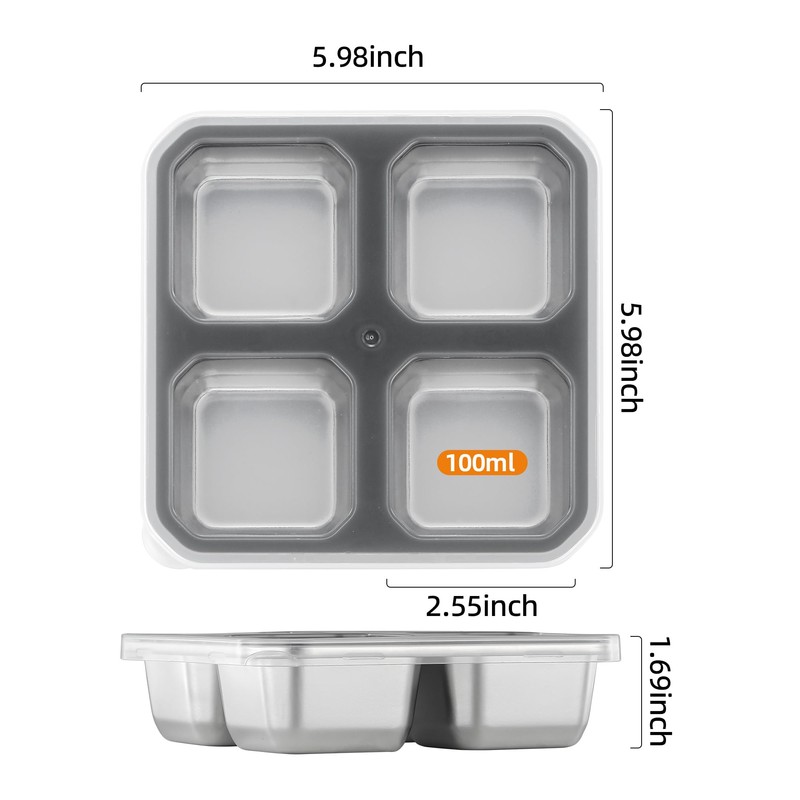 BEFOY 2 Pack Stainless Steel Snack Containers with Lids 4