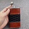 iSavage 4oz Leather Wrapped Hip Flask-YM156
