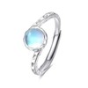 CUOKA MIRACLE Moonstone Ring 925 Sterling Silver Synthetic Rainbow Moonstone