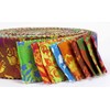 Soimoi 40Pcs Batik Print Precut Fabrics Strips Roll Up 1.5x42inches