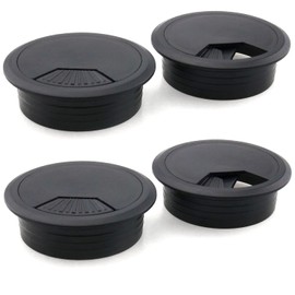 JJHXSM 4pcs Office PC Desk Cable Cord Wire Organizer Black Desk Grommet Adjustable Cord Cover 2 Inch Cable Grommets Hole Cover