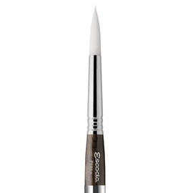 Escoda Perla Series Artist Watercolor & Acrylic Short Handle Paint Brush, Synthetic White Filament, Travel Round, Size 8