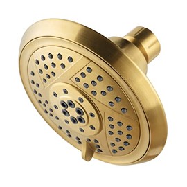 Kingston Brass KX1557 Vilbosch 5-Inch Round 5-Function ABS Shower Head in Brushed Brass