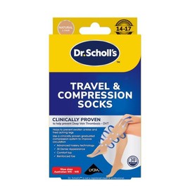 Scholl Buy Dr.Scholls Travel and Compression Socks Natural Medium 1 Pair Online Chemist Outlet