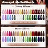 42Pcs Semi-Permanent Nail Polishes, Kit Collection with Base and Top